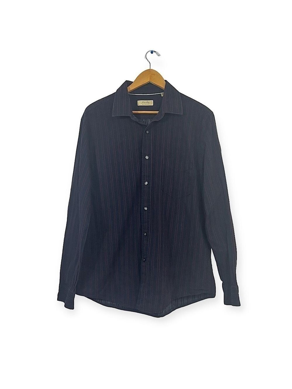 Tasso Elba Men Button Up Slim Fit Shirt Striped Long Sleeve Size XL